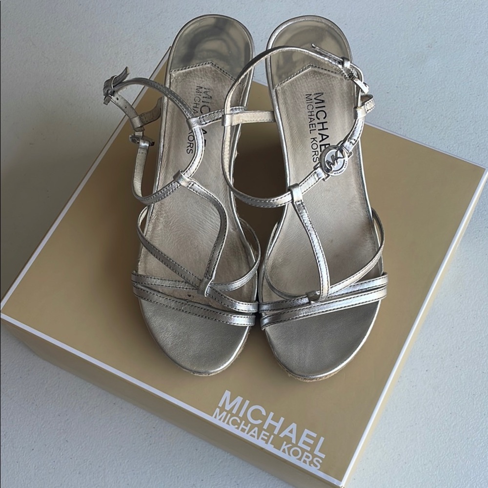 Michael Kors Silver High Heel Sandals